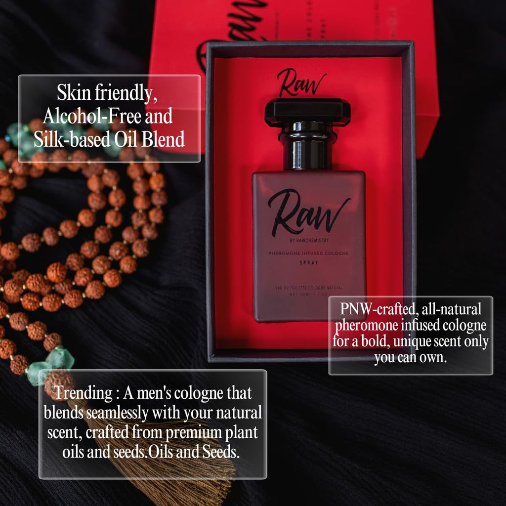 RawChemistry Raw Pheromone Infused Cologne for Men – Men's Cologne Spray Infused with Pheromones – Raw Fragrance for Men with Feromonas – Perfume con Feromonas para Hombre