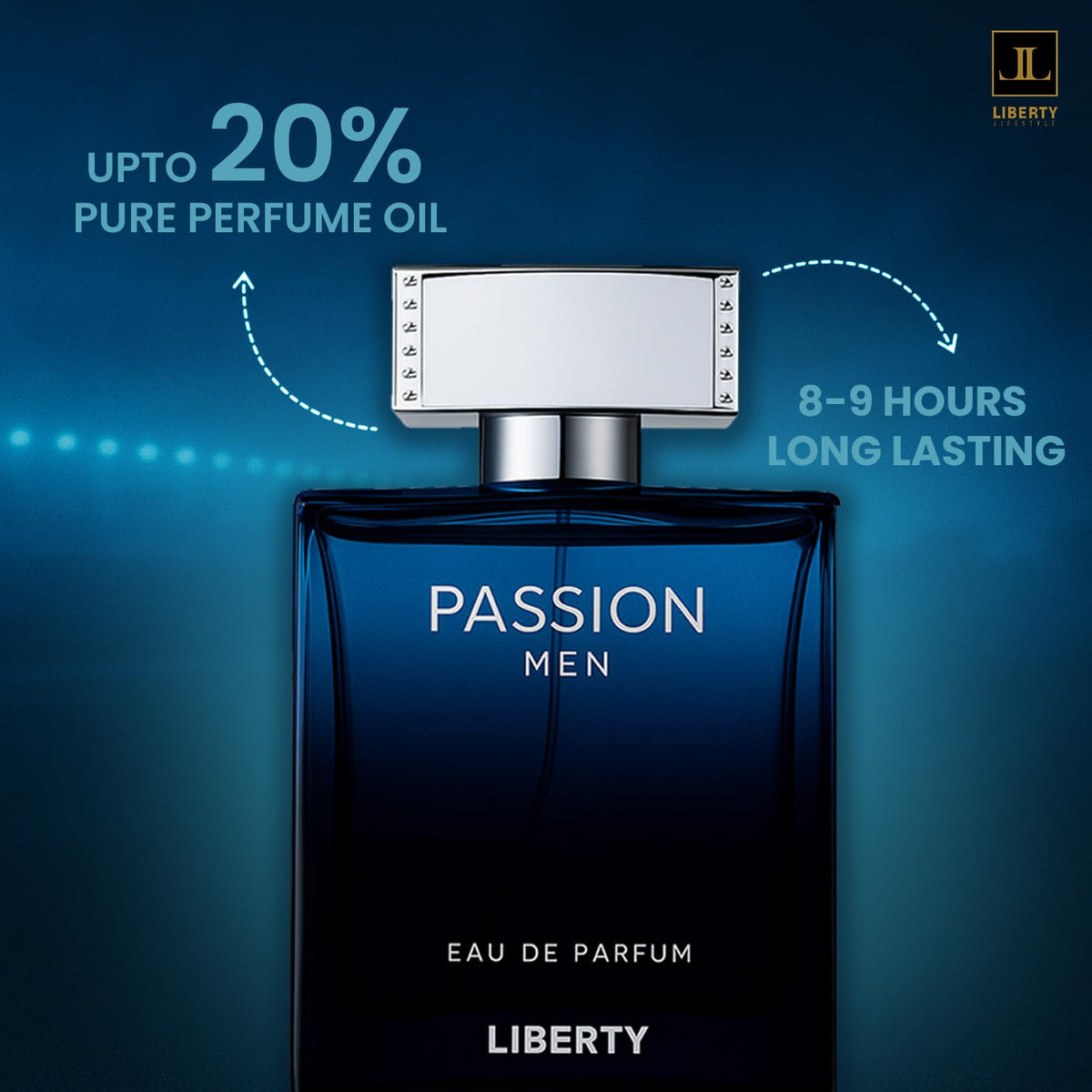 Liberty Luxury Passion Eau De Parfum for Men, Long Lasting Bold Spicy Scent Designed in France, Masculine Cologne That Draws Compliments, Perfume for mens, men's fragrances, Gift for Him 100ml 3.4Oz
