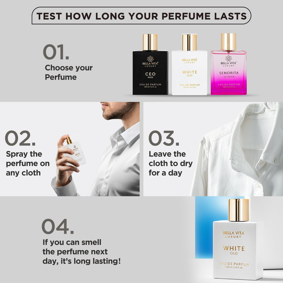 Bellavita Luxury Honey Oud Eau de Parfum | 100 ml (3.4 fl.oz.) | Perfume for Men and Women | Sweet Honey, Bergamot, Oud, and Amber Notes | Women's Day Special