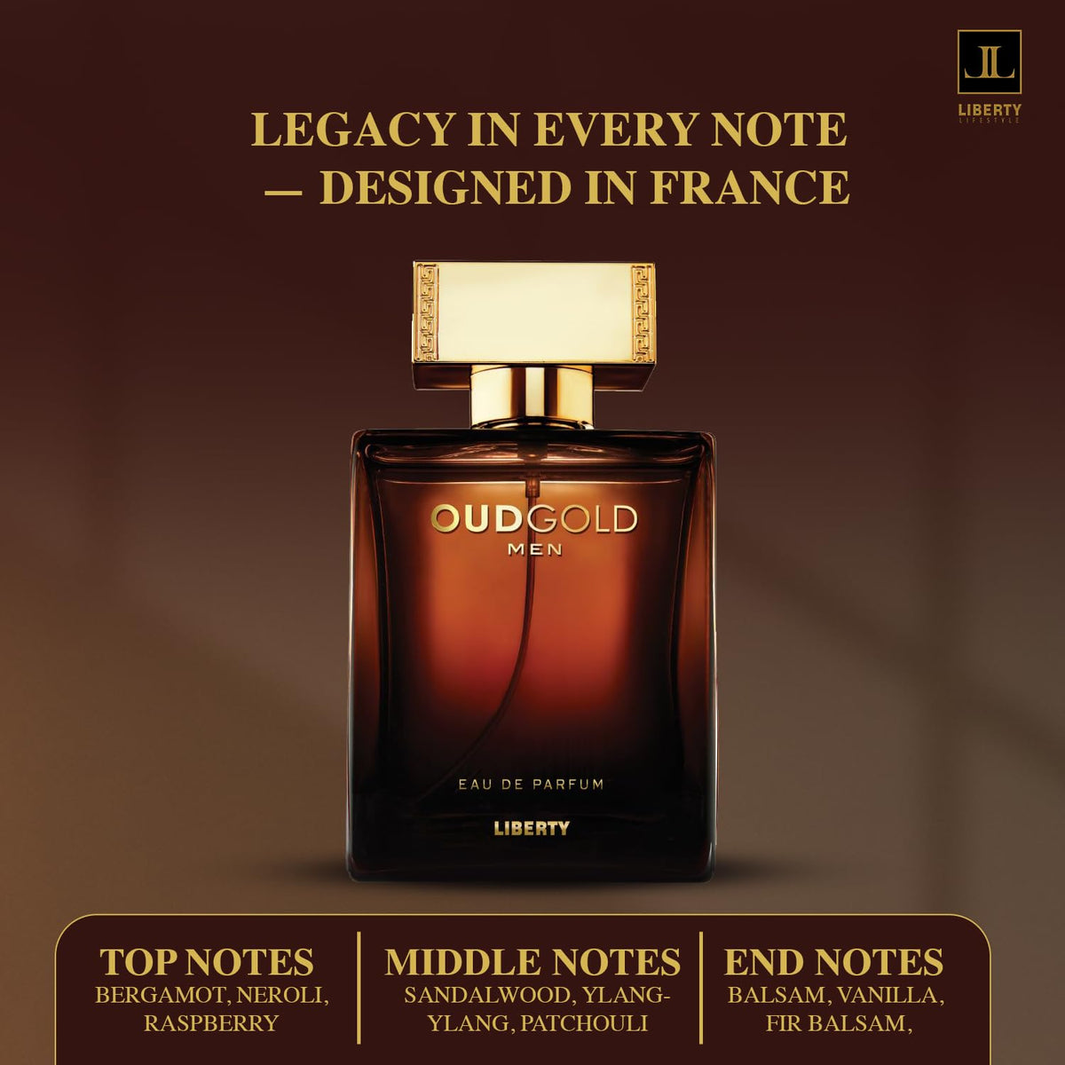 Liberty Luxury Passion Eau De Parfum for Men, Long Lasting Bold Spicy Scent Designed in France, Masculine Cologne That Draws Compliments, Perfume for mens, men's fragrances, Gift for Him 100ml 3.4Oz