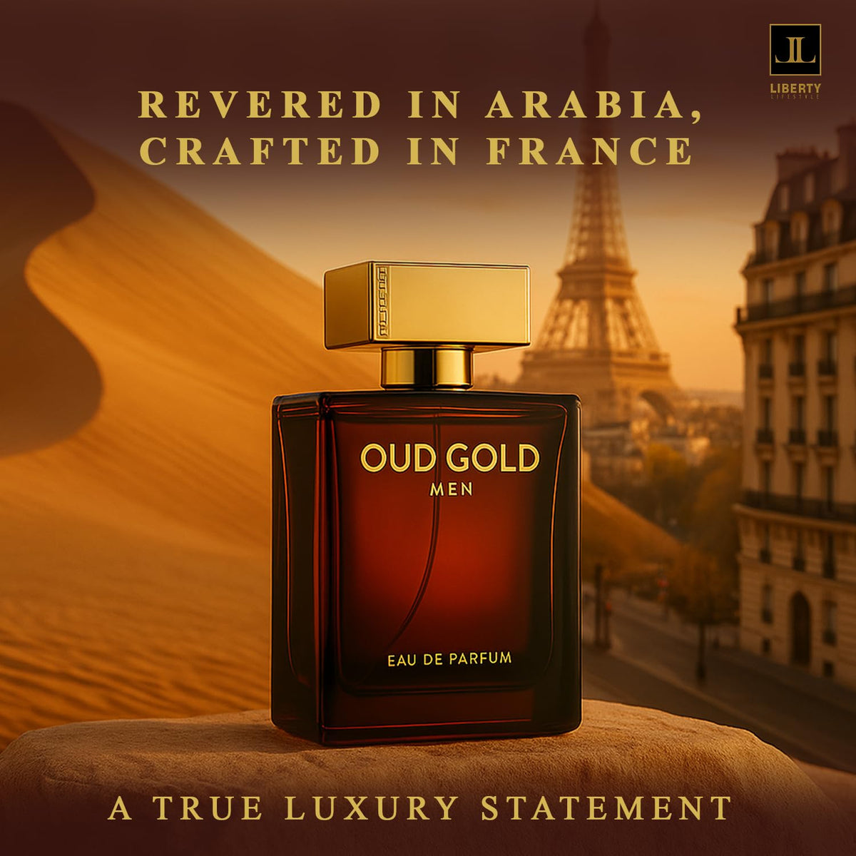 Liberty Luxury Passion Eau De Parfum for Men, Long Lasting Bold Spicy Scent Designed in France, Masculine Cologne That Draws Compliments, Perfume for mens, men's fragrances, Gift for Him 100ml 3.4Oz