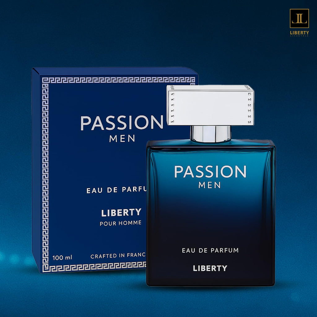 Liberty Luxury Passion Eau De Parfum for Men, Long Lasting Bold Spicy Scent Designed in France, Masculine Cologne That Draws Compliments, Perfume for mens, men's fragrances, Gift for Him 100ml 3.4Oz