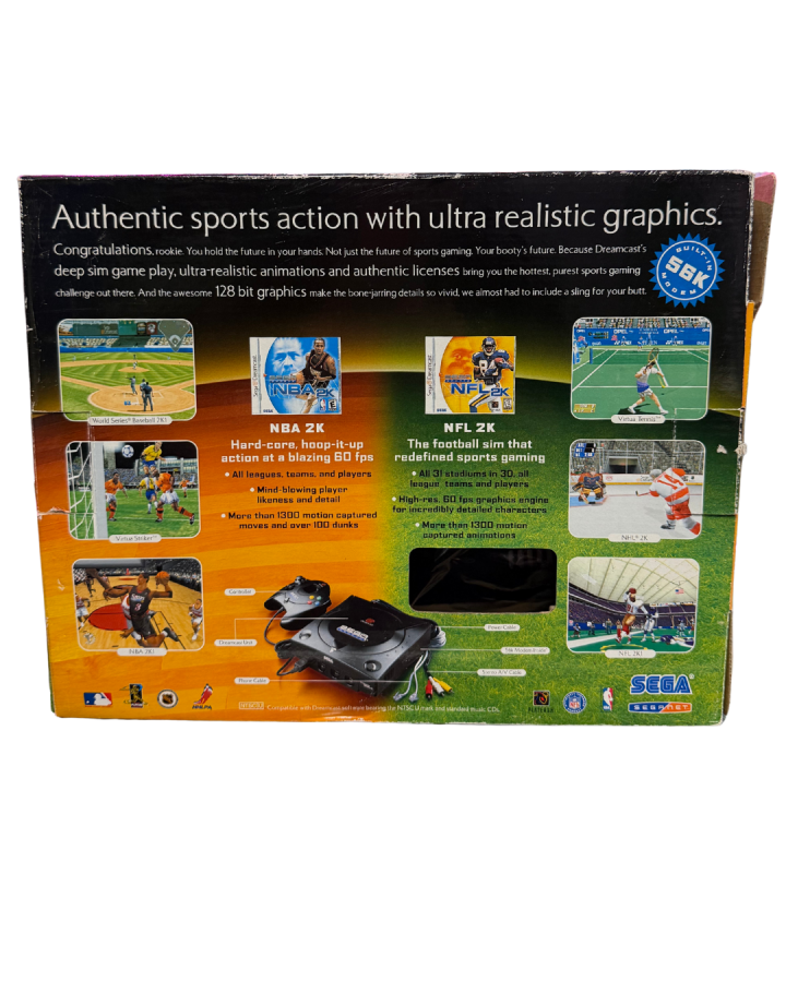 Sega Dreamcast Sports Edition Console System (DC) – In Box, Missing Telephone Cable and 2 Games – Good Condition