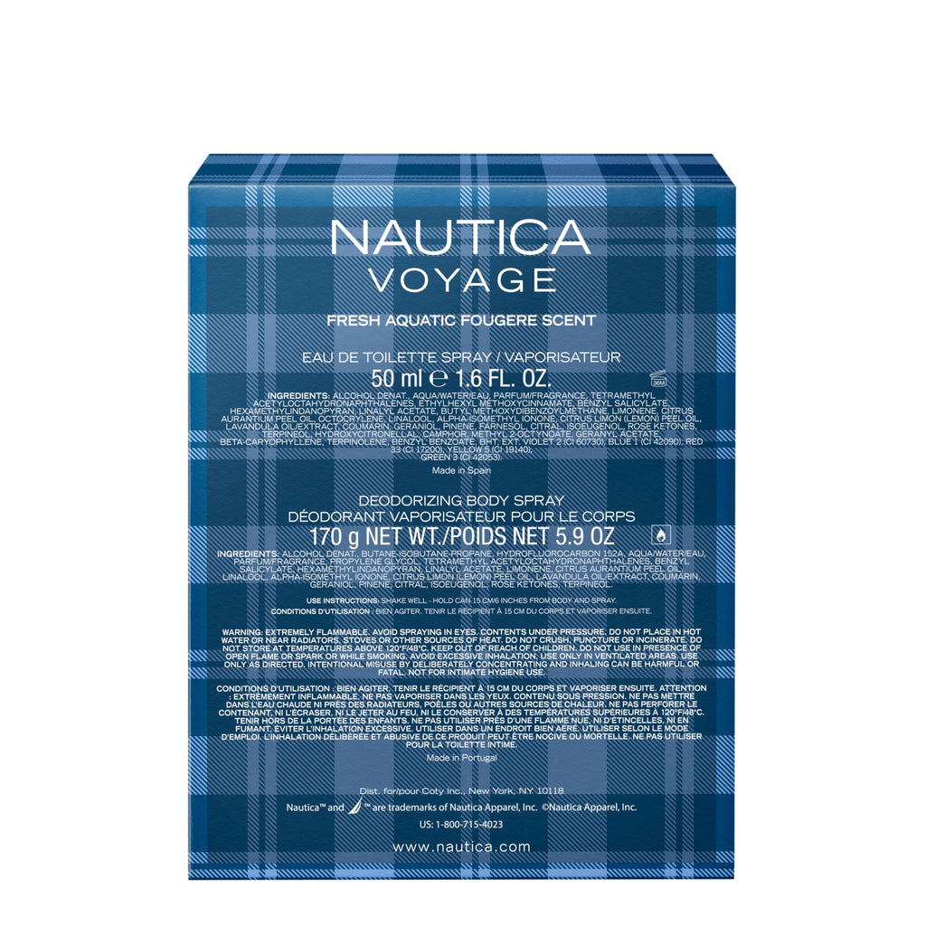 Nautica Voyage Eau De Toilette, Cologne and Fragrance For Men, Fresh, Romantic, Fruity Scent Woody, Aquatic Notes of Apple, Water Lotus, Cedarwood, and Musk Ideal Day Wear, Long Lasting 3.3Fl oz