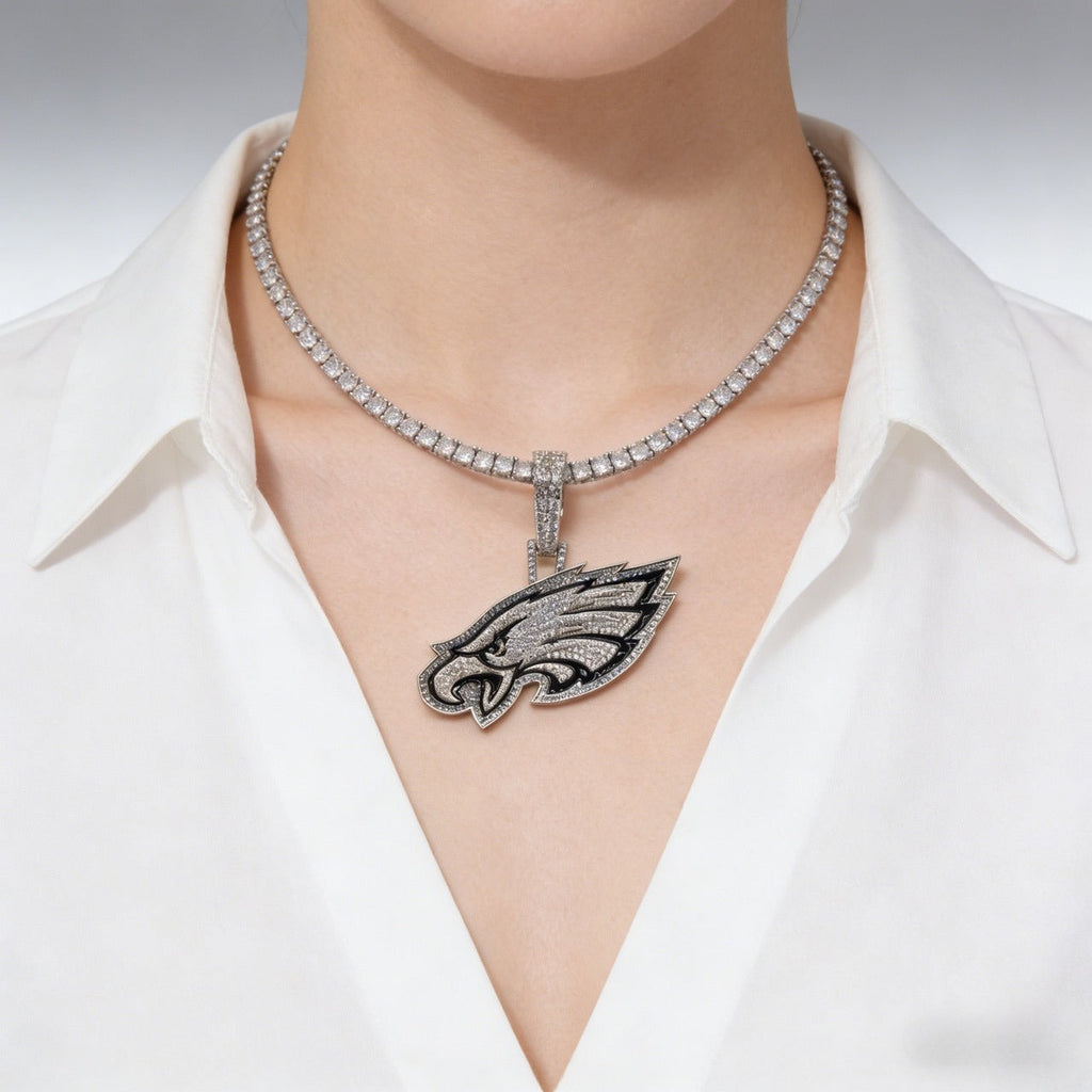 Philadelphia Eagles Zircon Pendant Necklace – Perfect Fan Gift for Game Day & Holidays