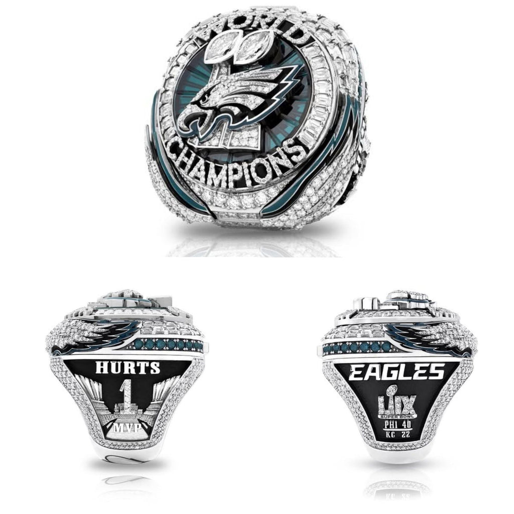 Philadelphia Eagles Super Bowl LIX Rings #1 Hurts MVP Edition with Wings Pop Out