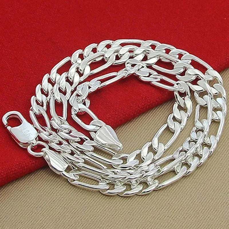 Solid 925 Sterling Silver Necklace For Men Classic 12mm Cuban Chain 18-30 Inch Charm High Quality Fashion Jewelry Metal Stamp