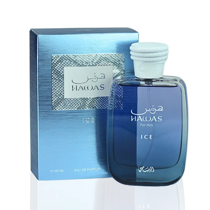 Rasasi Hawas Ice for Men Eau De Parfum 100ml (3.38 oz) Long Lasting Fresh Summer Fragrance