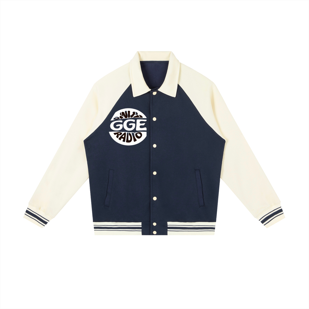 Contrast Raglan Sleeve Baseball Jacket