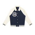 Contrast Raglan Sleeve Baseball Jacket