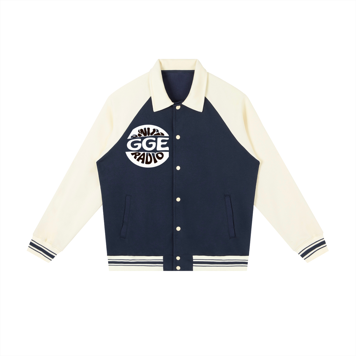 Contrast Raglan Sleeve Baseball Jacket
