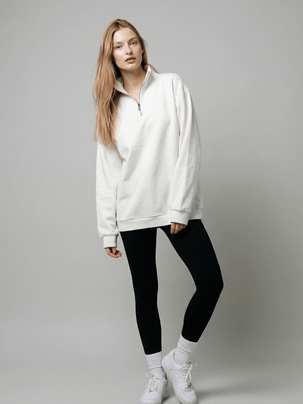 Oversized Half-Zip Sweatshirt