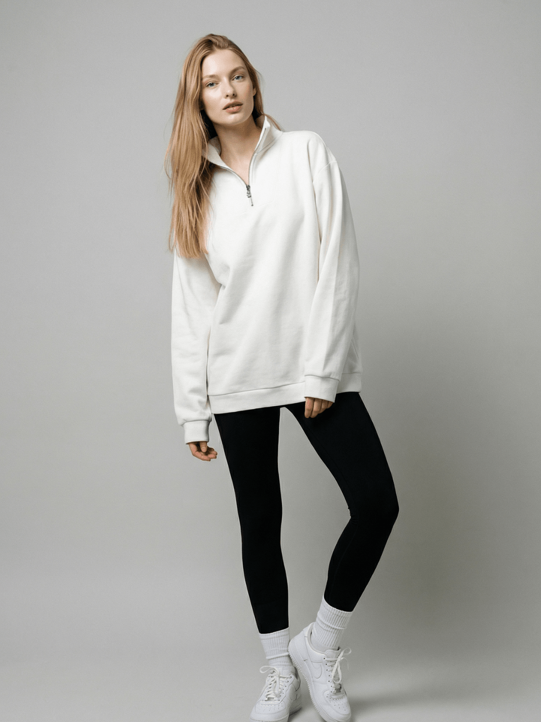 Oversized Half-Zip Sweatshirt