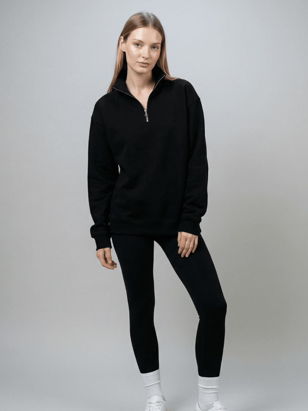 Oversized Half-Zip Sweatshirt