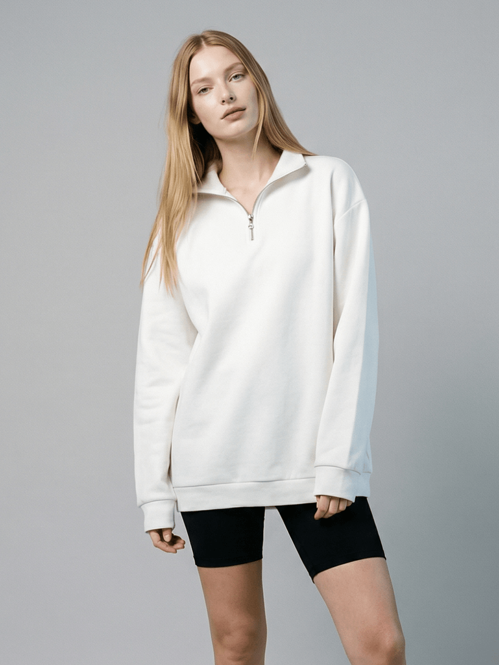 Oversized Half-Zip Sweatshirt