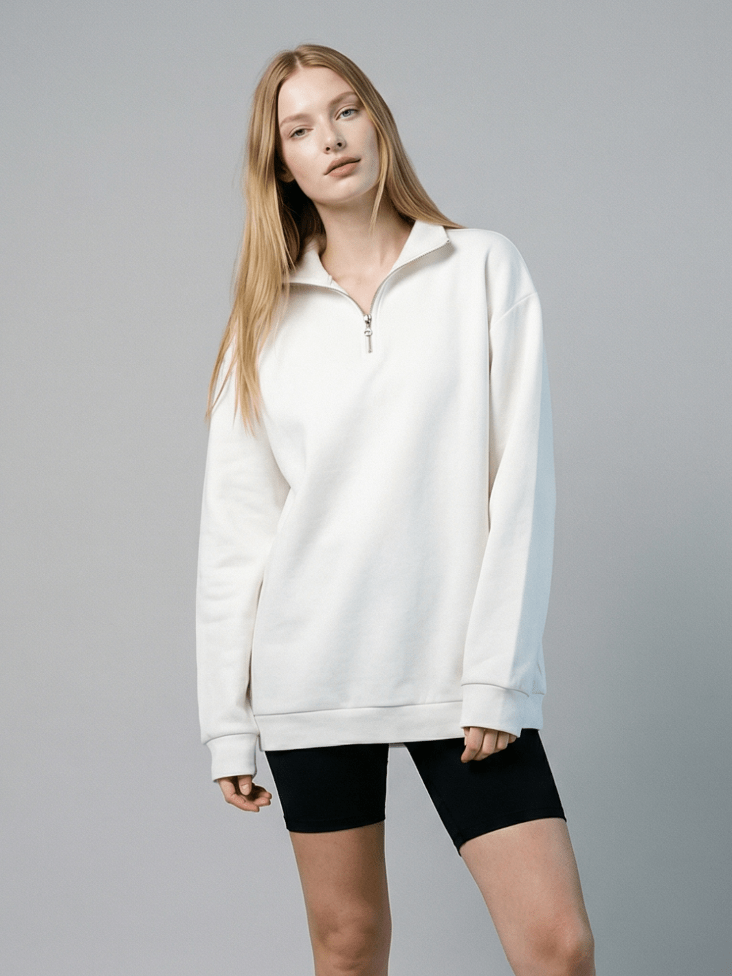 Oversized Half-Zip Sweatshirt