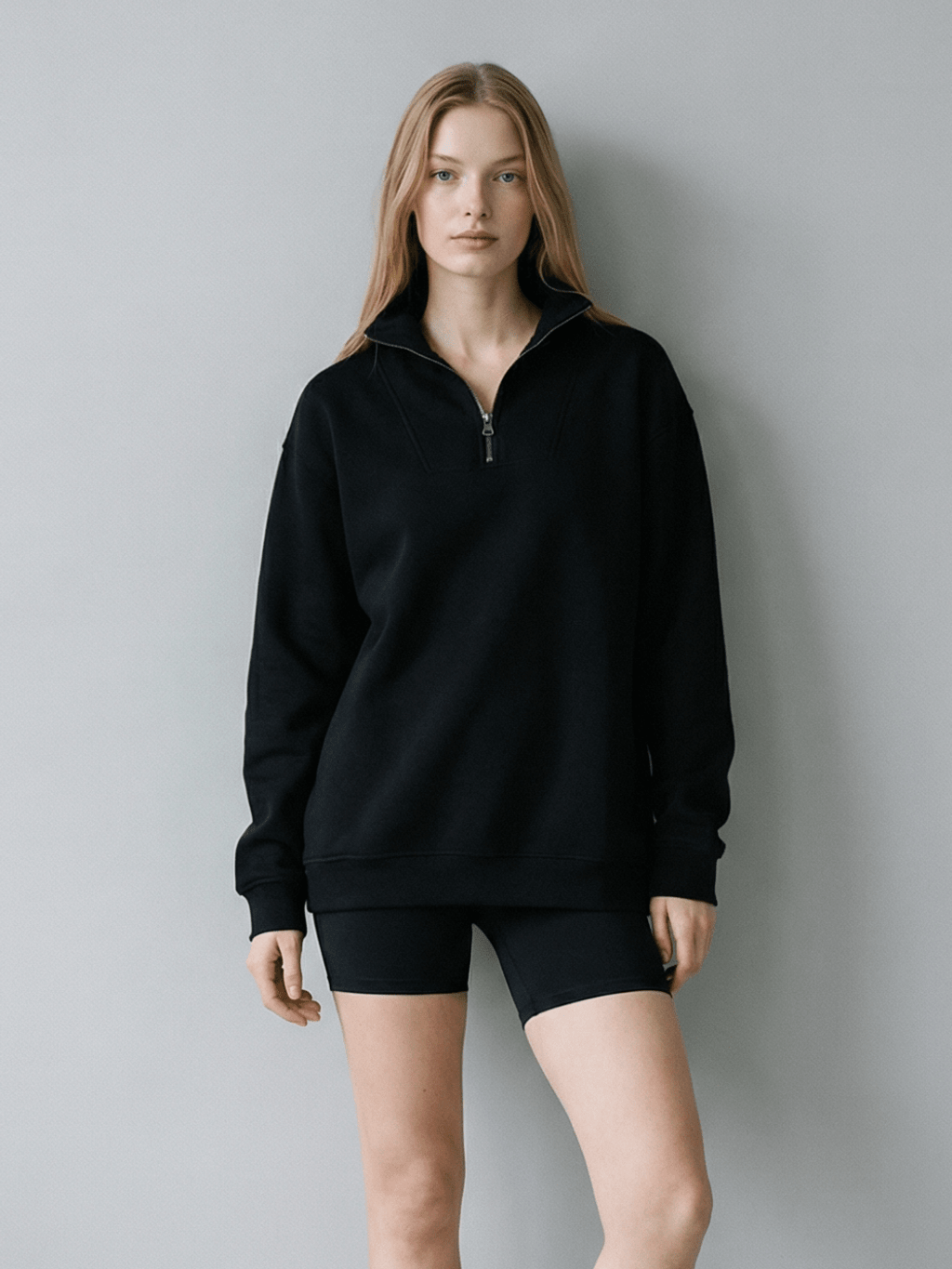 Oversized Half-Zip Sweatshirt
