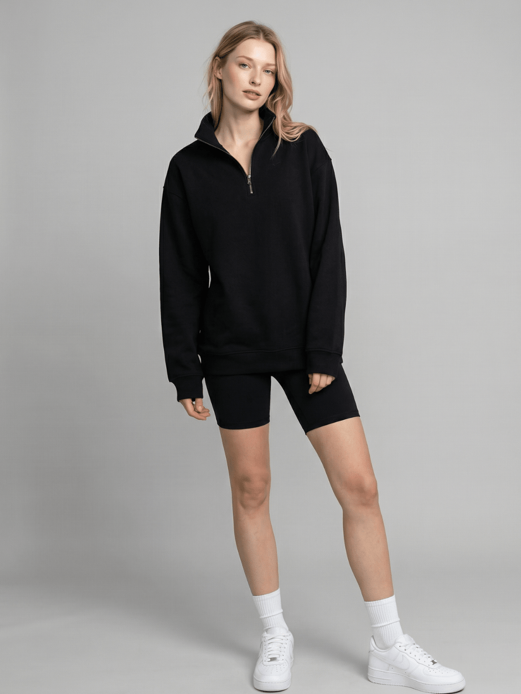 Oversized Half-Zip Sweatshirt